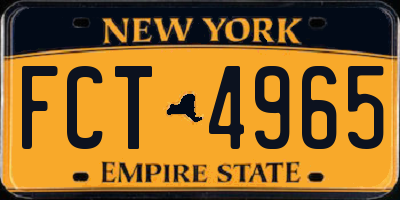 NY license plate FCT4965