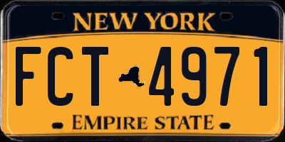 NY license plate FCT4971