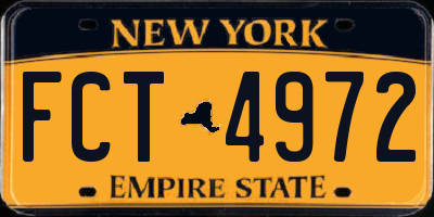 NY license plate FCT4972