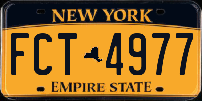 NY license plate FCT4977