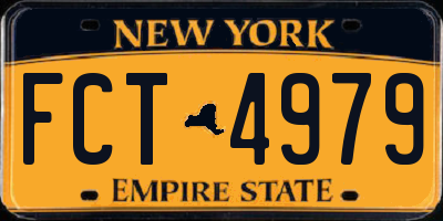 NY license plate FCT4979