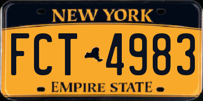 NY license plate FCT4983