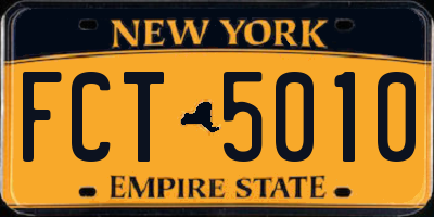 NY license plate FCT5010