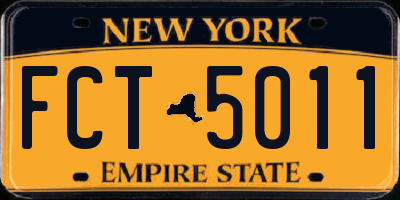 NY license plate FCT5011