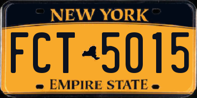 NY license plate FCT5015