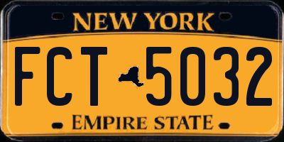 NY license plate FCT5032