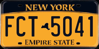 NY license plate FCT5041