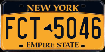 NY license plate FCT5046