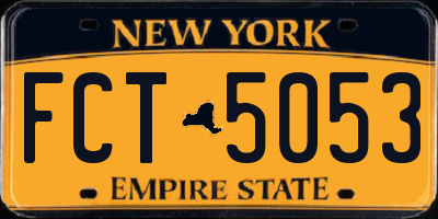 NY license plate FCT5053