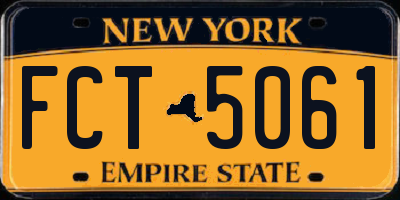NY license plate FCT5061