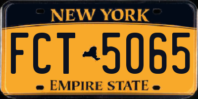 NY license plate FCT5065