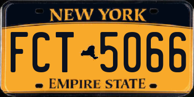 NY license plate FCT5066