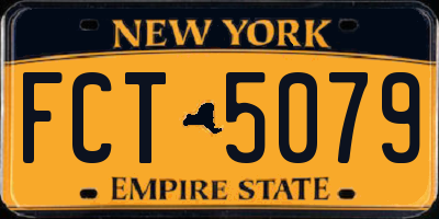 NY license plate FCT5079