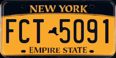 NY license plate FCT5091