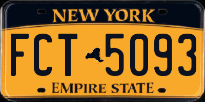 NY license plate FCT5093