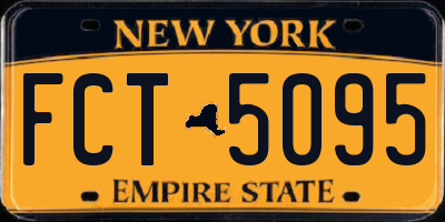 NY license plate FCT5095