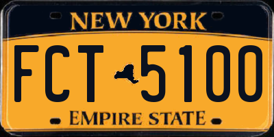 NY license plate FCT5100
