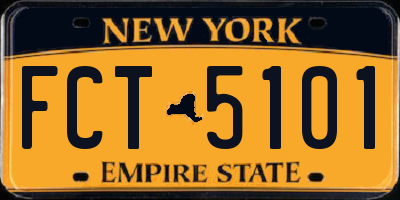 NY license plate FCT5101
