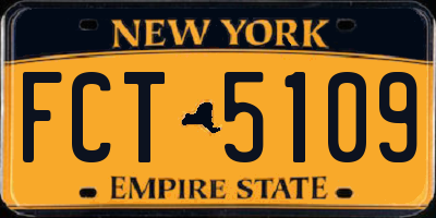 NY license plate FCT5109