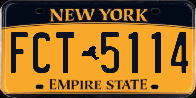 NY license plate FCT5114