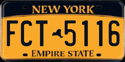 NY license plate FCT5116
