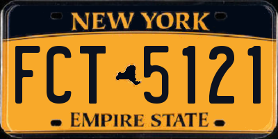 NY license plate FCT5121
