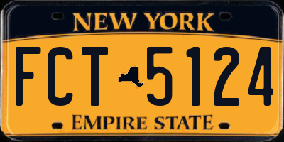 NY license plate FCT5124