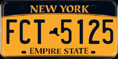 NY license plate FCT5125