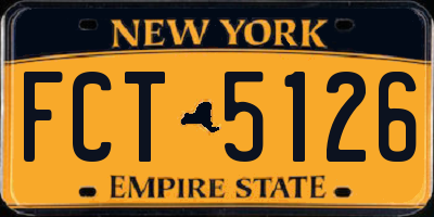 NY license plate FCT5126