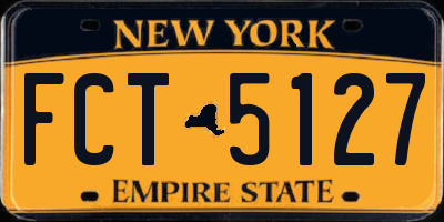 NY license plate FCT5127