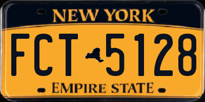NY license plate FCT5128