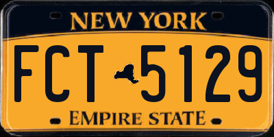 NY license plate FCT5129