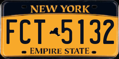 NY license plate FCT5132
