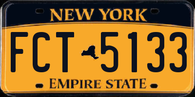 NY license plate FCT5133