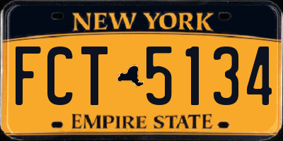 NY license plate FCT5134