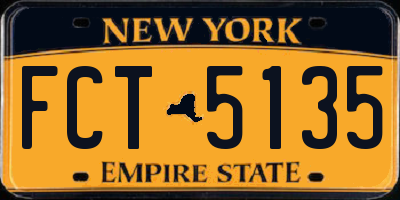 NY license plate FCT5135