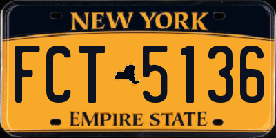 NY license plate FCT5136