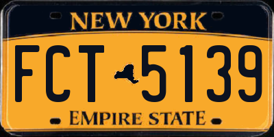 NY license plate FCT5139