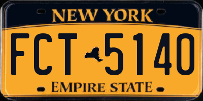 NY license plate FCT5140