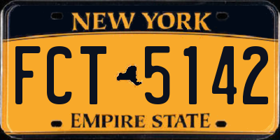 NY license plate FCT5142