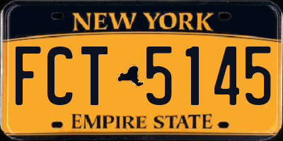 NY license plate FCT5145