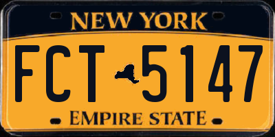 NY license plate FCT5147