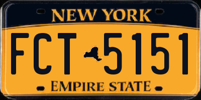 NY license plate FCT5151