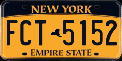 NY license plate FCT5152