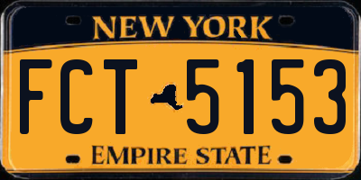 NY license plate FCT5153