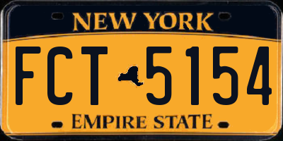NY license plate FCT5154