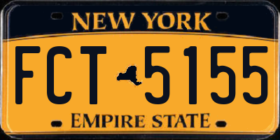 NY license plate FCT5155
