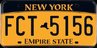 NY license plate FCT5156