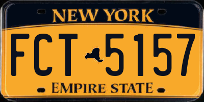 NY license plate FCT5157