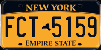 NY license plate FCT5159